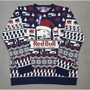 Red Bull Distribution Co Holiday Sweater 2XL XXL Ugly Christmas Stretch NEW